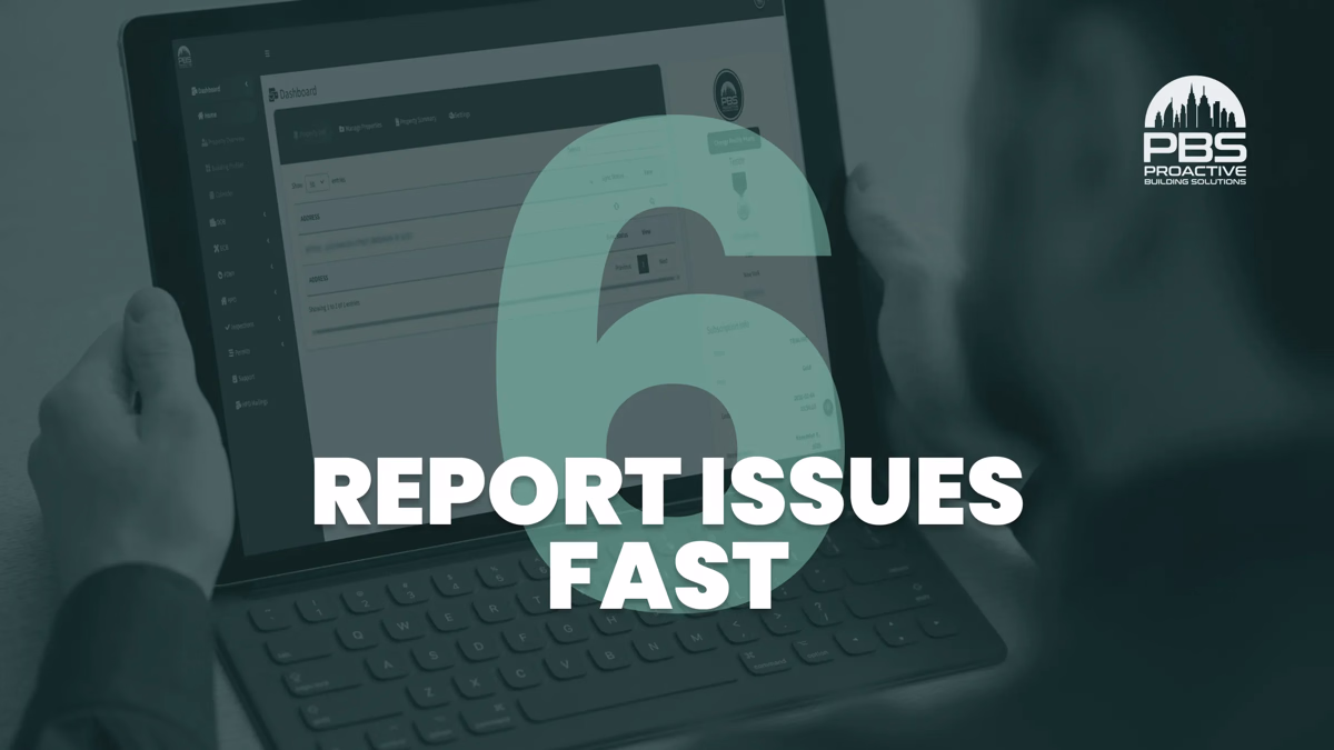 PBS Alert System support ticket workflow from building profile